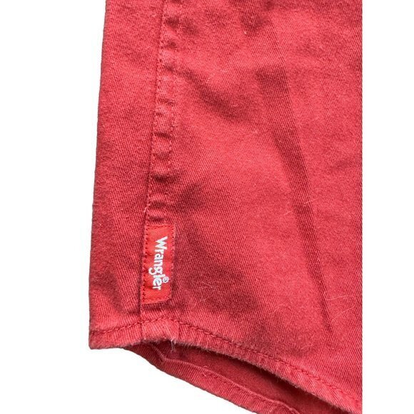 Wrangler Comfort Flex Shirt Red Long Sleeve Mens L‎ | D1 - Picture 7 of 7